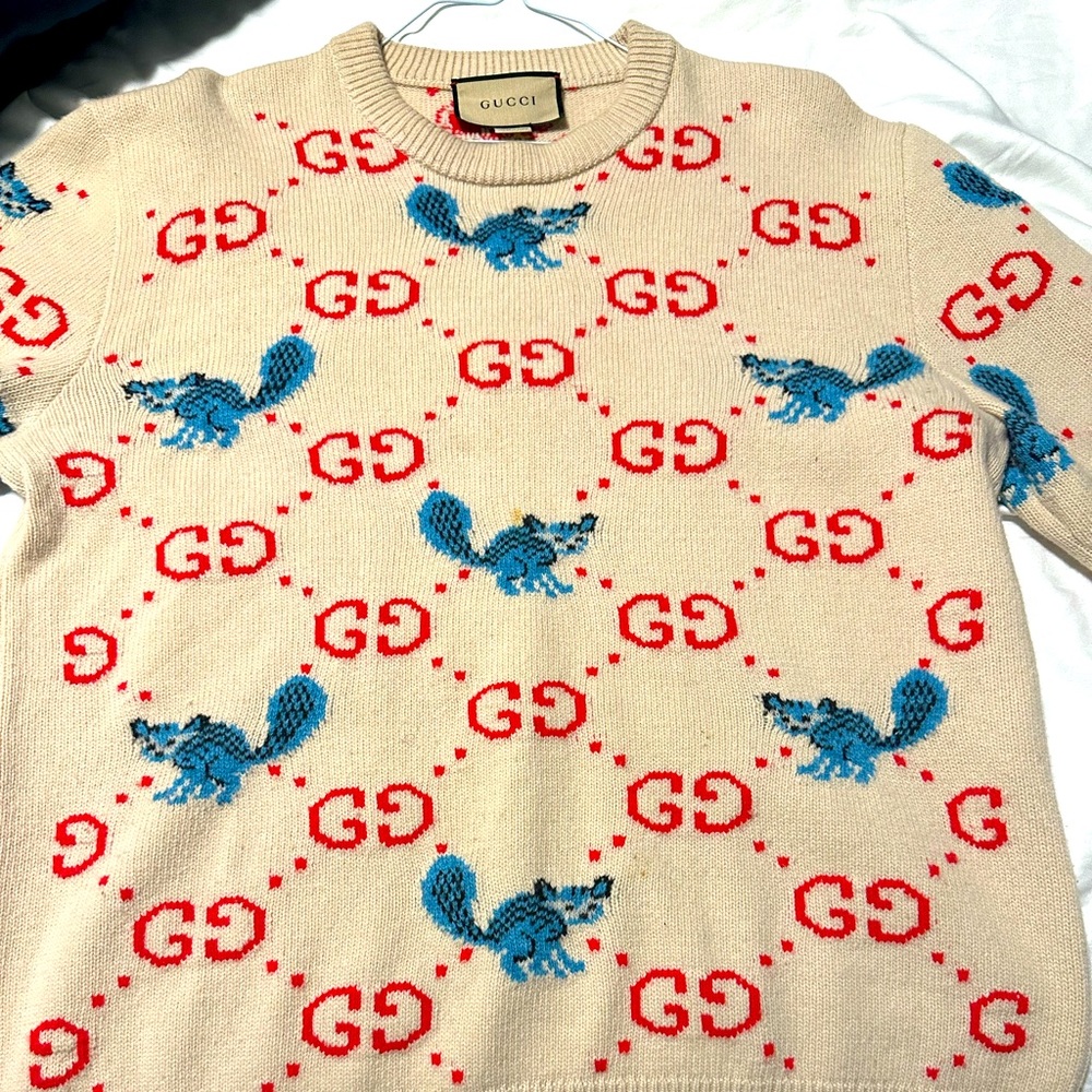 Gucci Off-White Freya Hartas Edition GG Animal Sweater